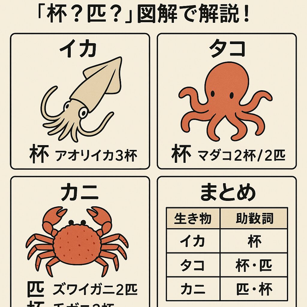 イカ・タコ・カニの数え方は「杯」で統一？意外と知らない助数詞の秘密。釣太郎