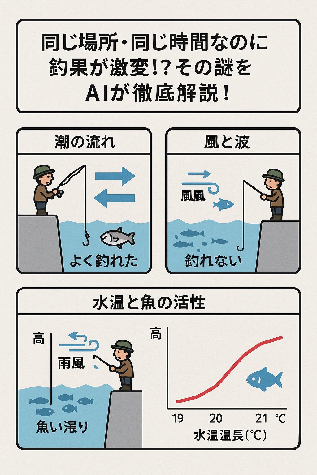同じ場所・同じ時間なのに釣果が激変!?その謎をAIが徹底解説!釣太郎