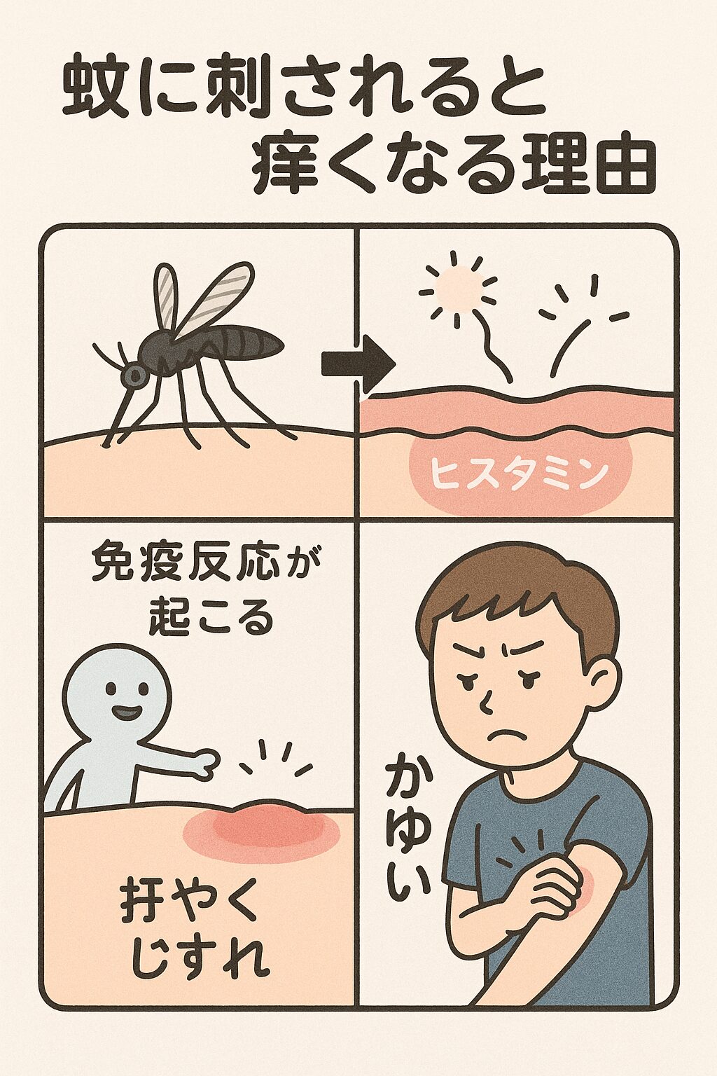 蚊に刺されると痒くなる理由。釣太郎