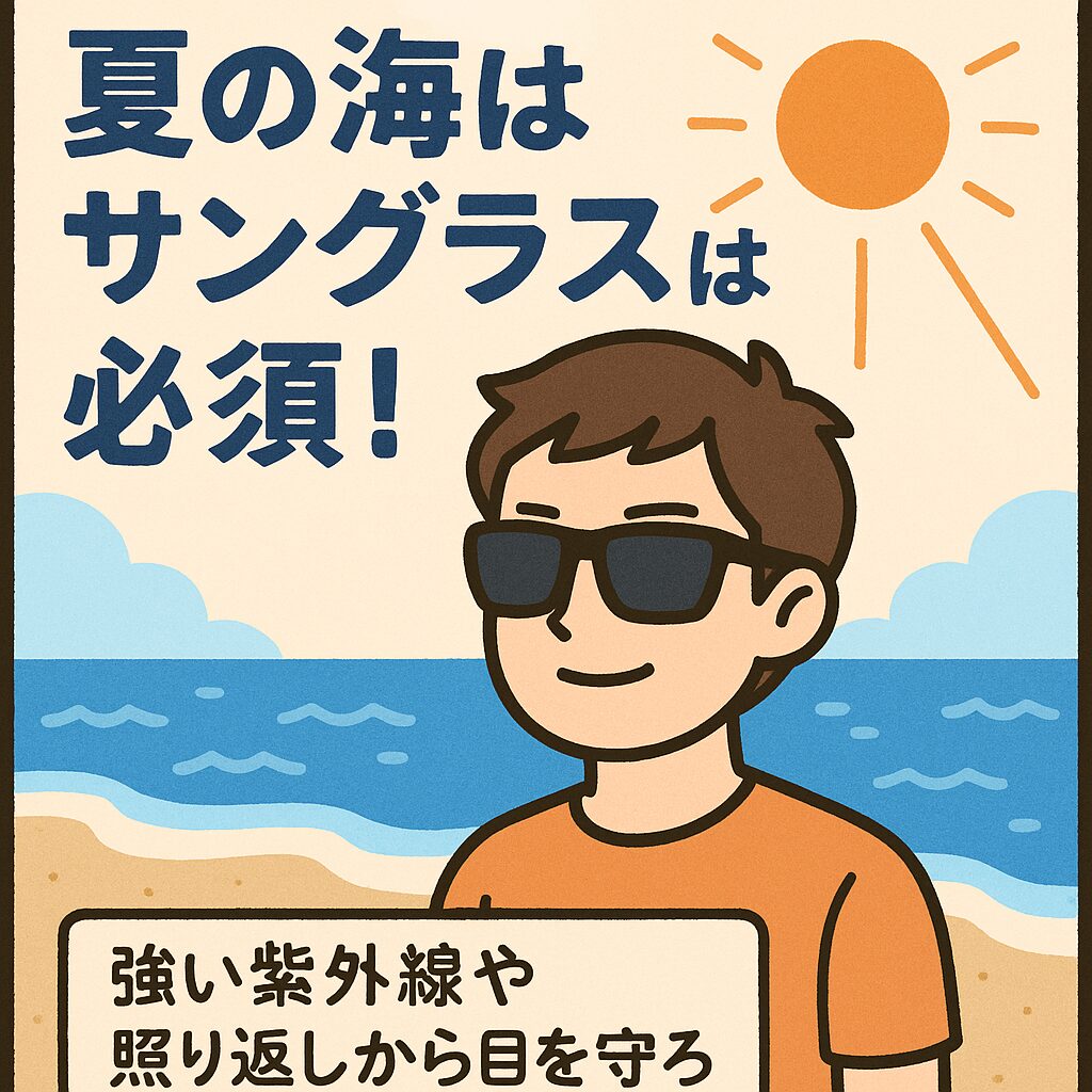【夏の海で目を守れ】サングラスは必須!釣り・海水浴・アウトドアに欠かせない理由。釣太郎