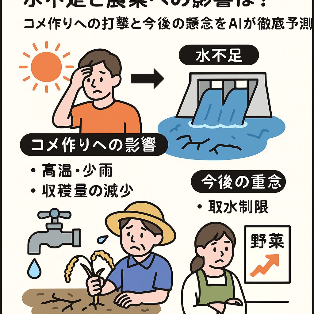 2025年6月末の異例の梅雨明け、水不足と農業への影響は？ コメ作りへの打撃と今後の懸念をAIが徹底予測。釣太郎