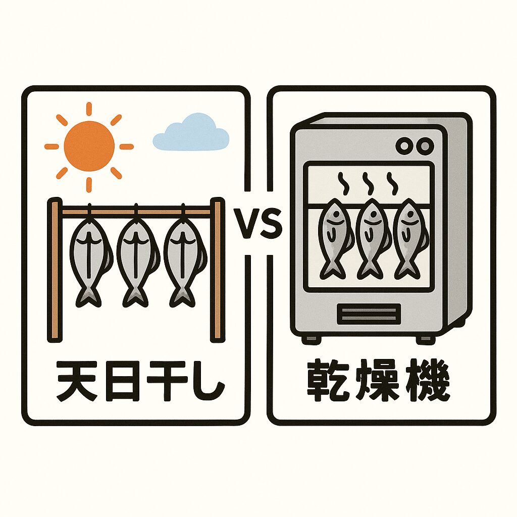 魚の干物は天日干しと乾燥機で作ったもので違いがある？味・香り・安全性の違いを徹底比較！釣太郎