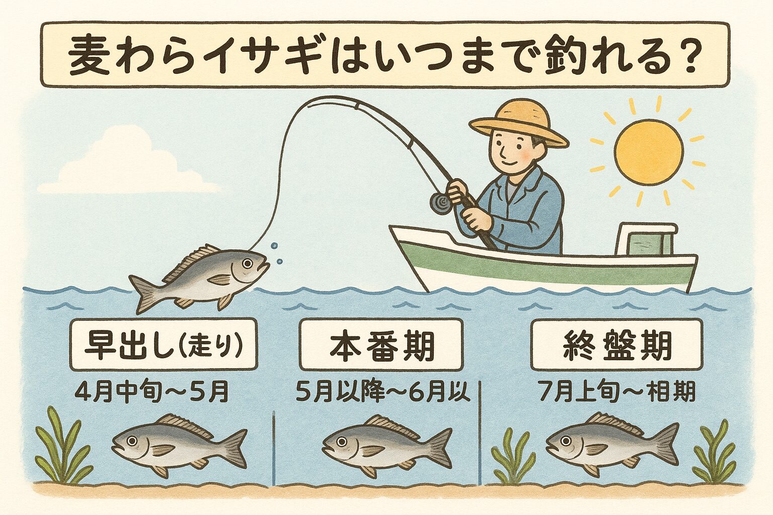 【麦わらイサギはいつまで釣れる？】春から初夏限定の旬イサギを徹底解説！釣行計画の参考に。釣太郎