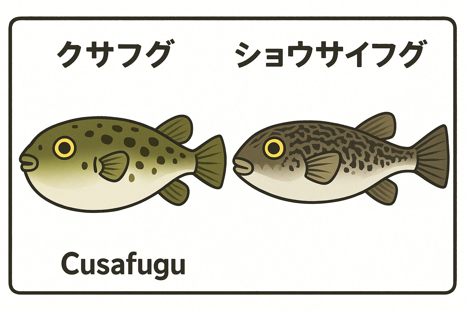 クサフグとショウサイフグの見分け方まとめ。釣太郎