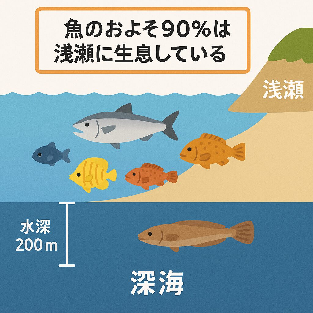 【驚きの事実】魚の90%以上は浅瀬に生息している!?その理由を徹底解説!釣太郎