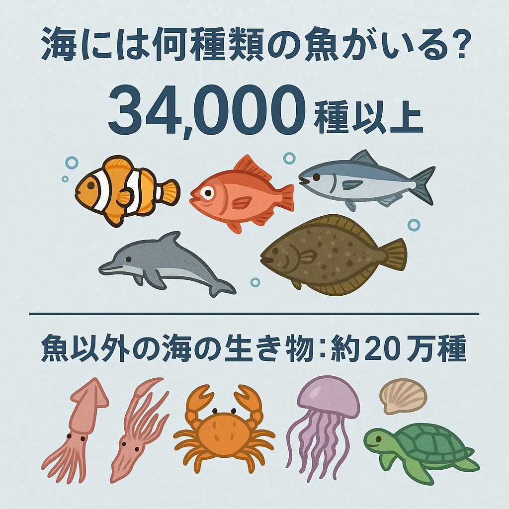 【海には何種類の魚がいる?】驚きの生物数と魚以外の仲間たち紹介。釣太郎