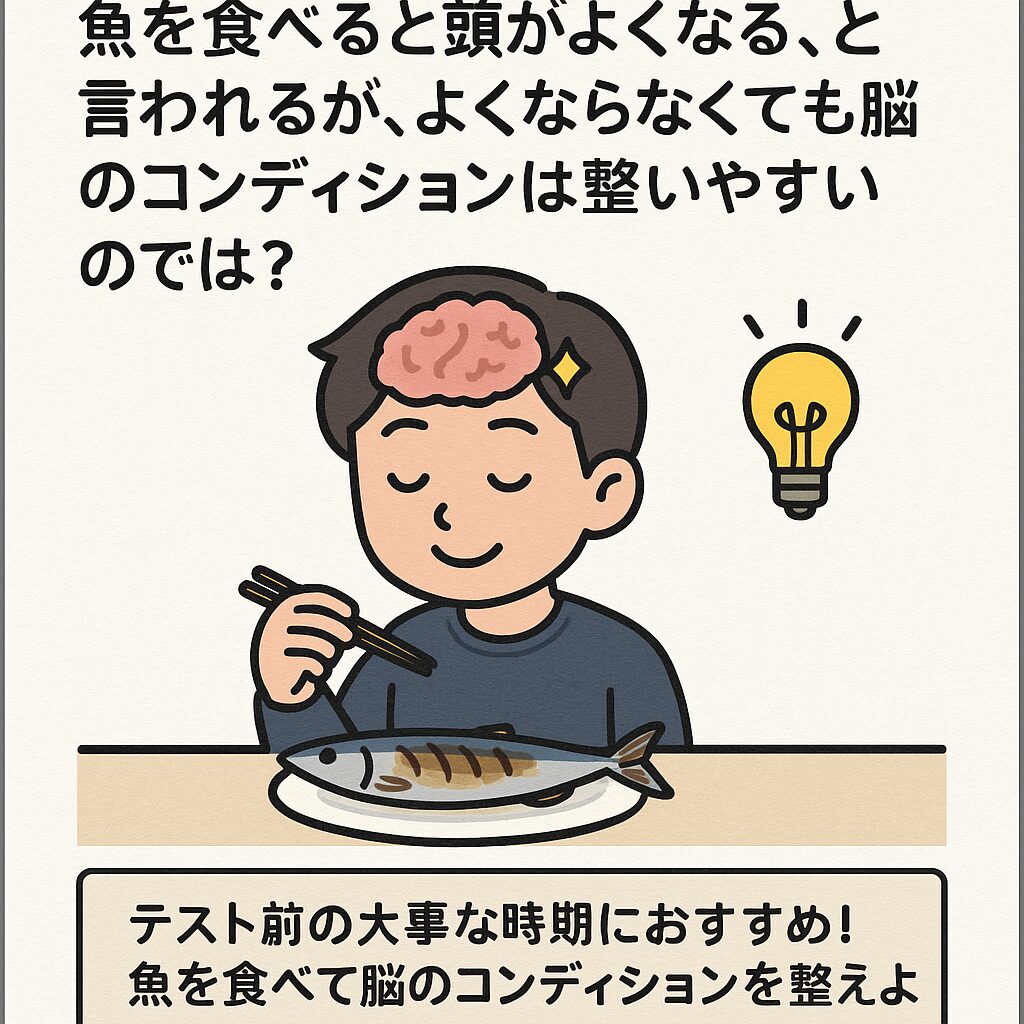 テスト直前におすすめ！魚を食べて脳のコンディションを整えよう。釣太郎