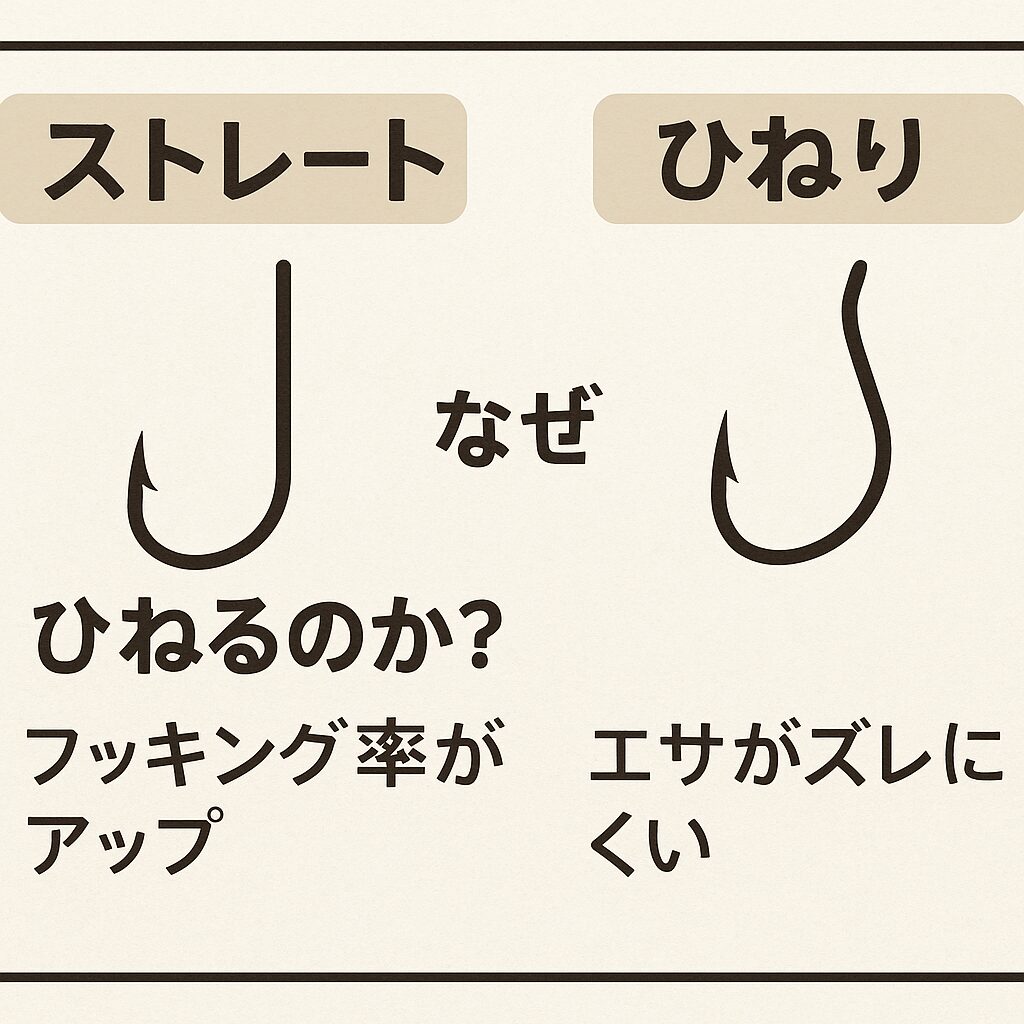 【釣り針のひねり】なぜストレートじゃない？ひねりの理由と適した魚種を解説！釣太郎