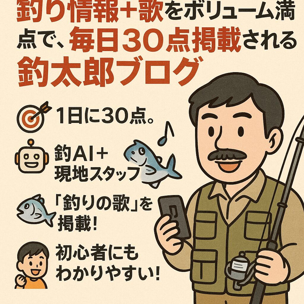 毎日30本更新！AI×現地情報×釣り×歌──今、一番熱い釣り情報ポータル【釣太郎ブログ】