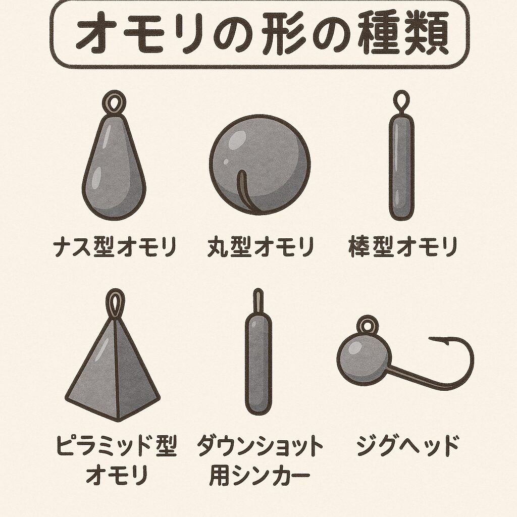 【釣り初心者向け】オモリの形いろいろ！ナス型・丸型・棒型…特徴と使い分け。釣太郎
