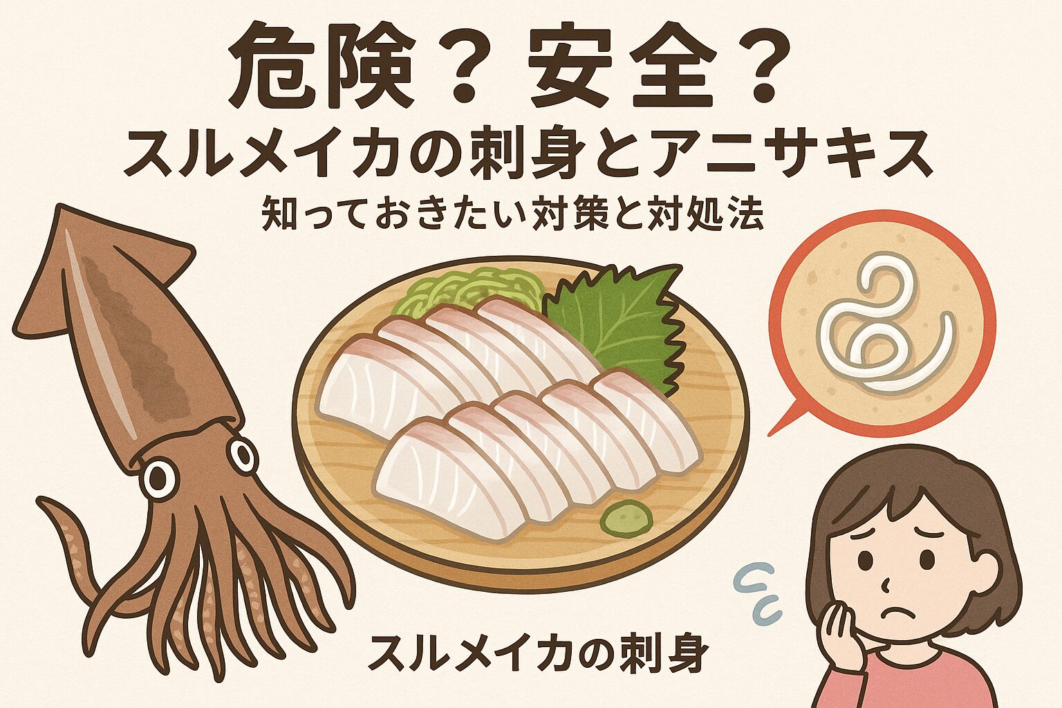 スルメイカの刺身とアニサキス：知っておきたい対策と対処法。釣太郎