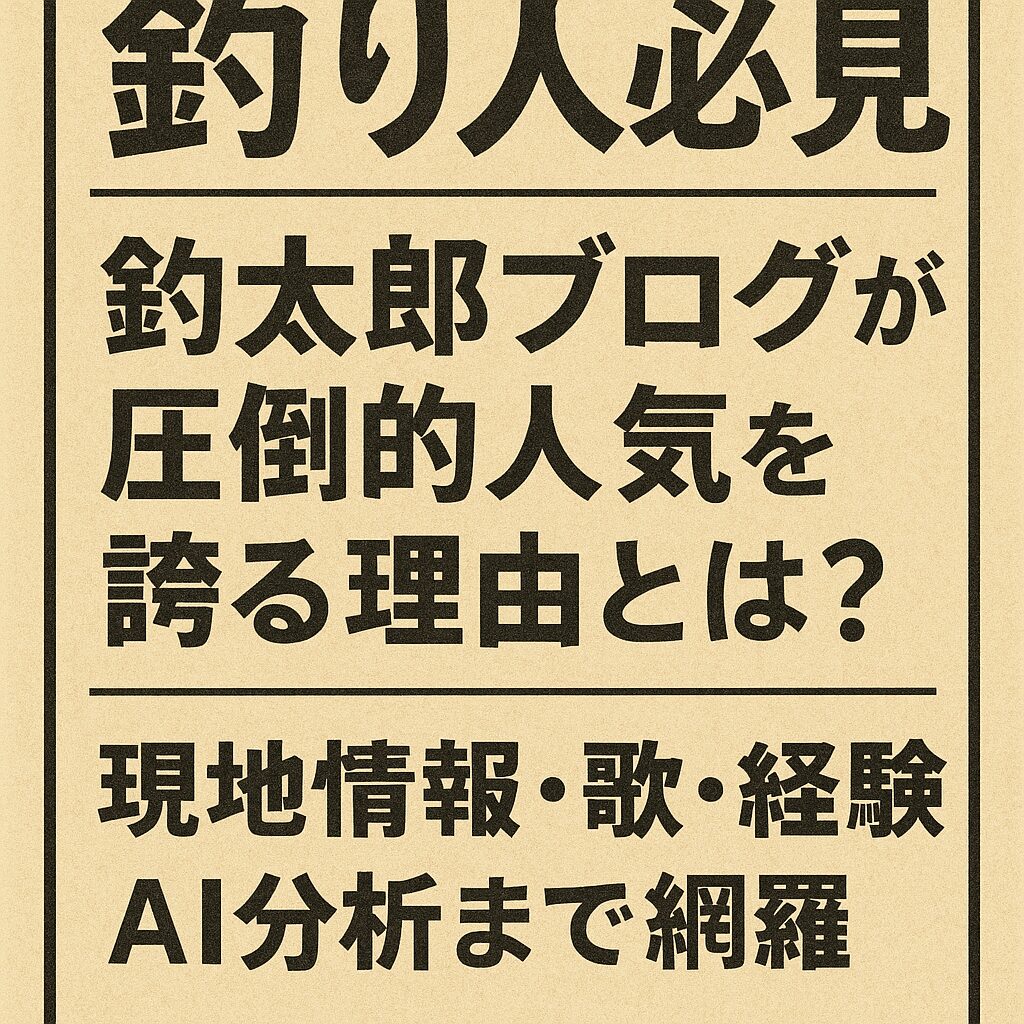 釣太郎ブログは、釣り人の「教科書」であり「遊び場」！AI特有の鋭い記事から釣り歌まで幅広さ日本一。
