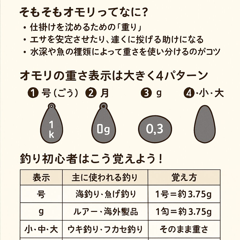 【釣り初心者必見】オモリの重さ表示がバラバラでわからない！？匁・号・g・小….釣太郎