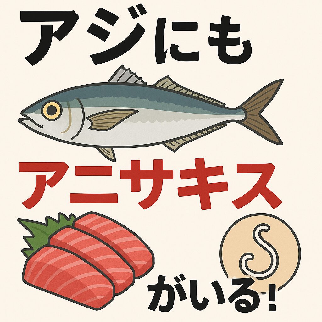 アジのアニサキス症の発症例は、サバやサンマに比べると極めて少ない。釣太郎
