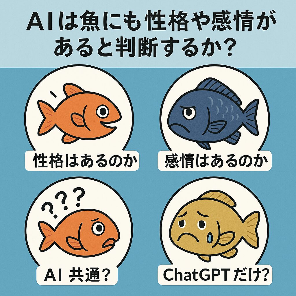 AIは魚にも性格や感情があると判断するか？ChatGPTの見解とAI全体の傾向。釣太郎