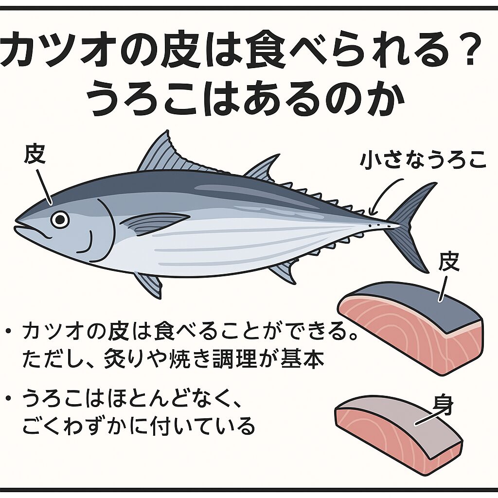 カツオの皮は「香ばしくて美味しい部位」うろこも気にしなくてOK!釣太郎