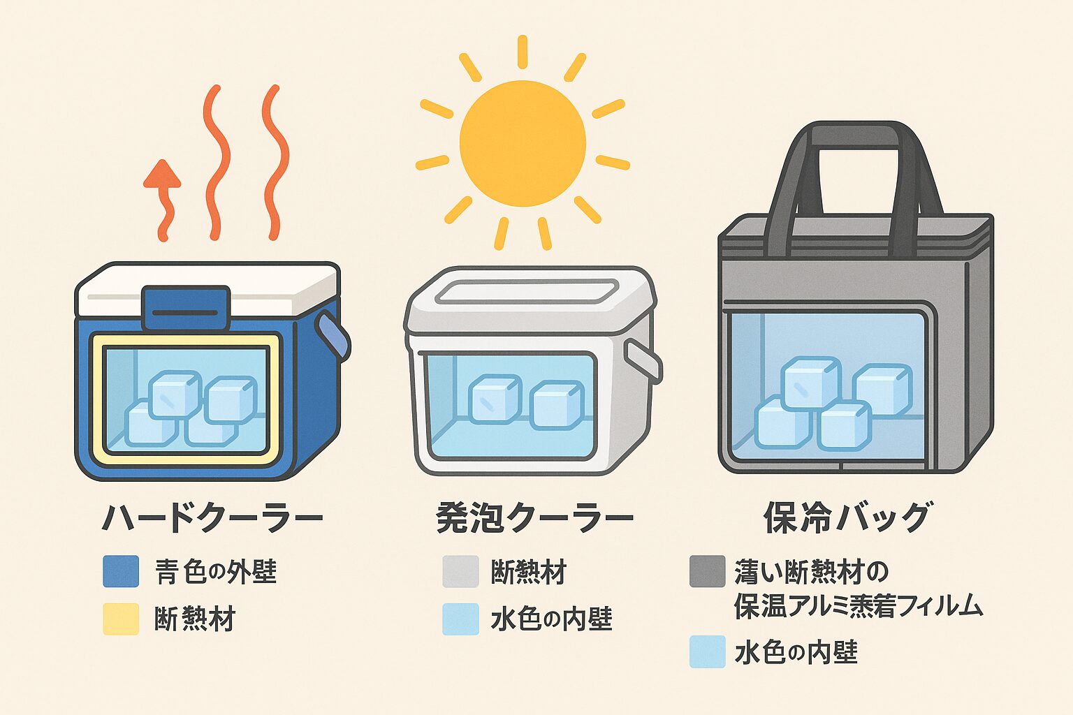 【徹底比較】ハードクーラー vs 発泡クーラー vs 保冷バッグ｜真夏に差が出る保冷力説明。釣太郎