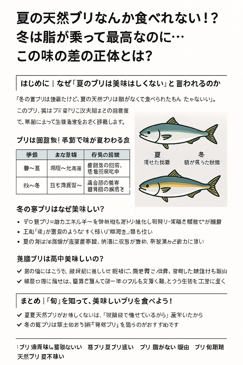夏の天然ブリなんか食べれない!?
冬は脂が乗って最高なのに…この味の差の正体とは?釣太郎