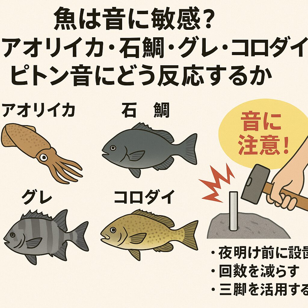 魚は音に敏感？アオリイカ・石鯛・グレ・コロダイはピトンの音にどう反応する？釣太郎
