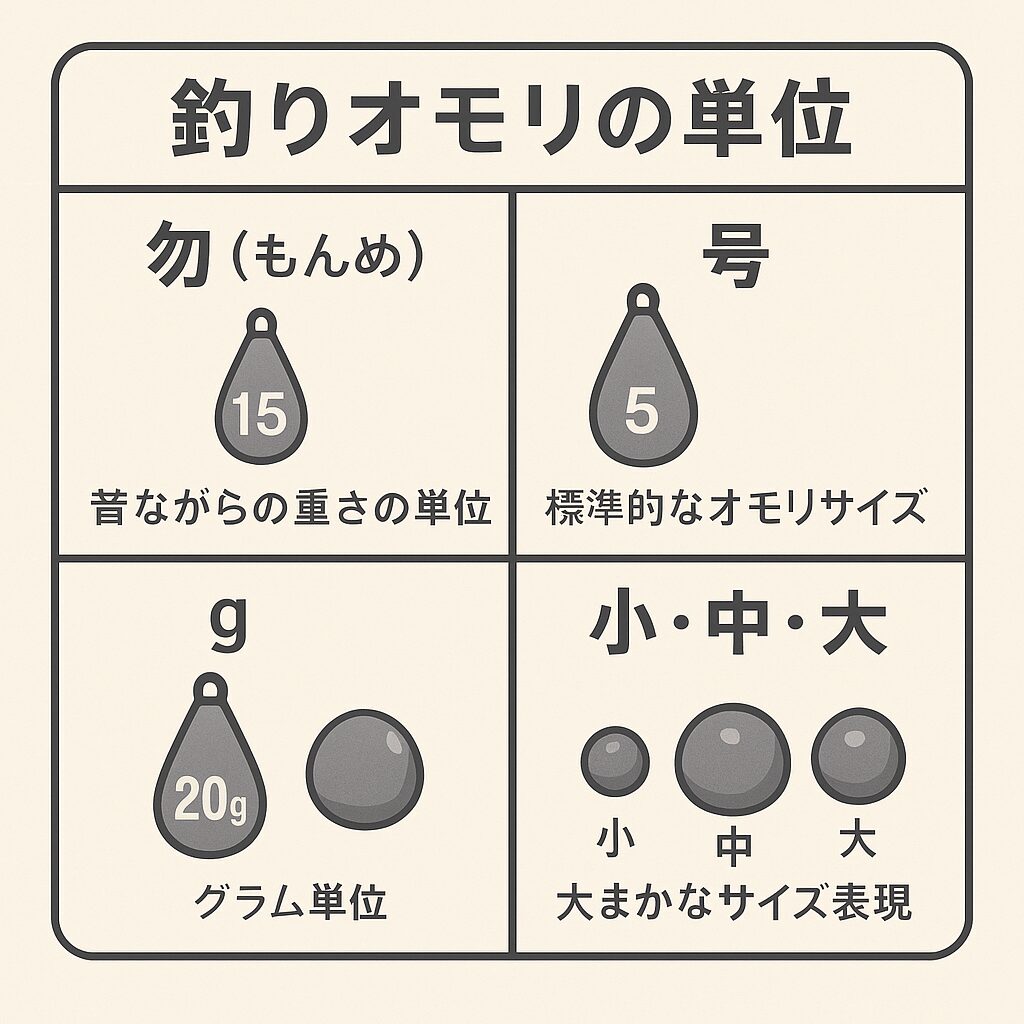 【初心者向け完全ガイド】釣りオモリの単位「匁・号・g・小中大」の違いを徹底解説！釣太郎