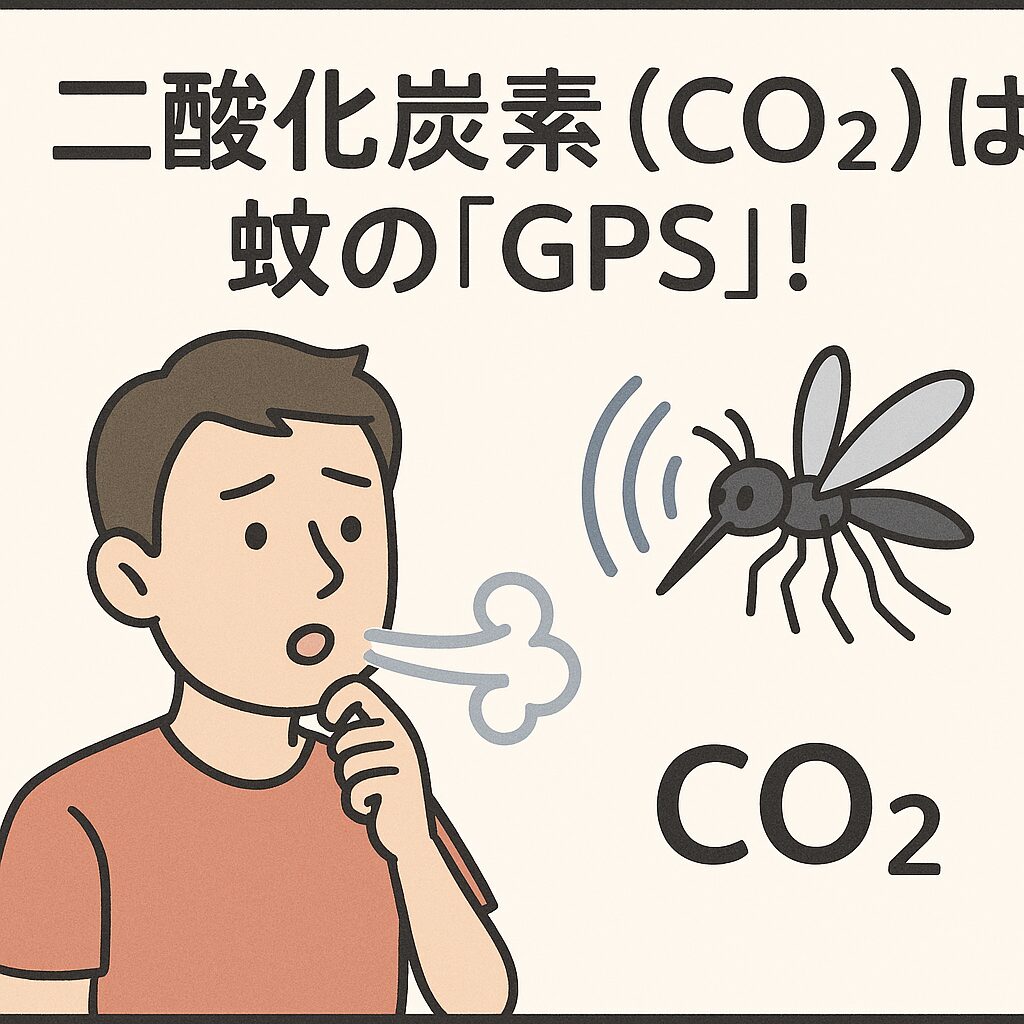 二酸化炭素（CO₂）は蚊のGPS。釣太郎