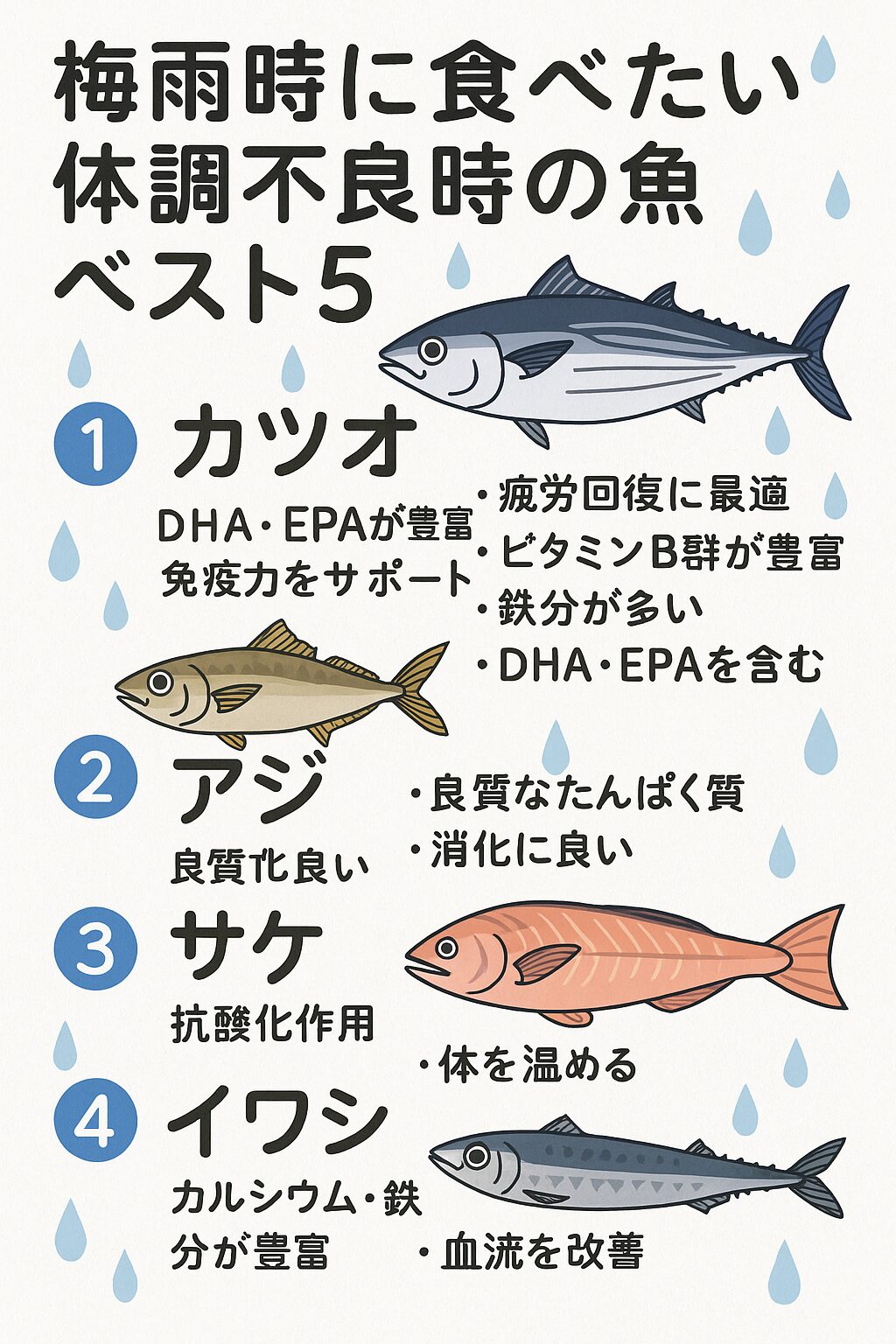 【体がだるい梅雨にこそ食べたい！】体調不良時におすすめの魚ベスト5とその理由。釣太郎