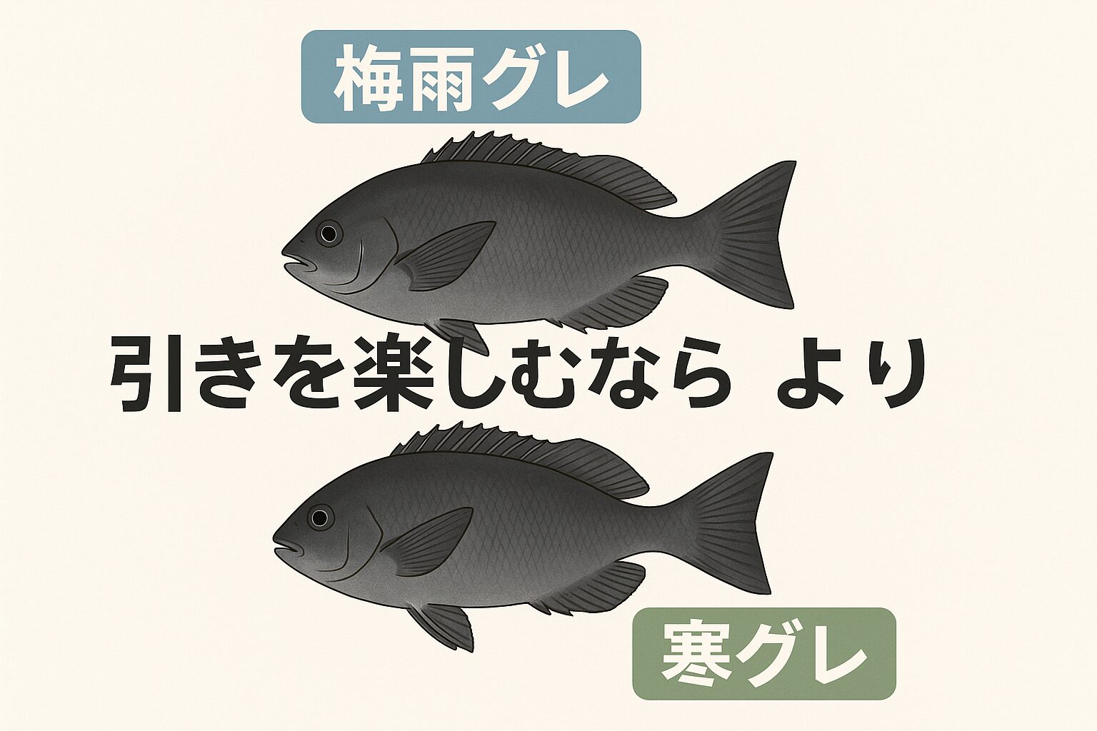 引きを楽しむなら、迷わず梅雨グレ!食べるのなら寒グレ。釣太郎