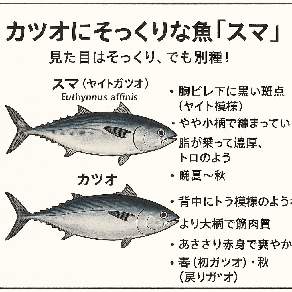 スマとカツオの違い｜見た目はそっくり、でも別種！釣太郎