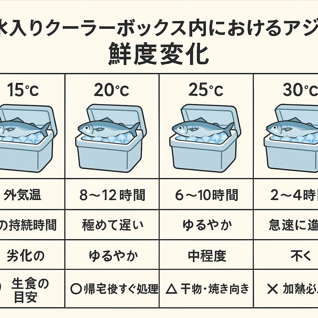 魚は冷やせば大丈夫――そう思いがちですが、外気温の高さ＝氷の持続時間の短さに直結します。釣太郎