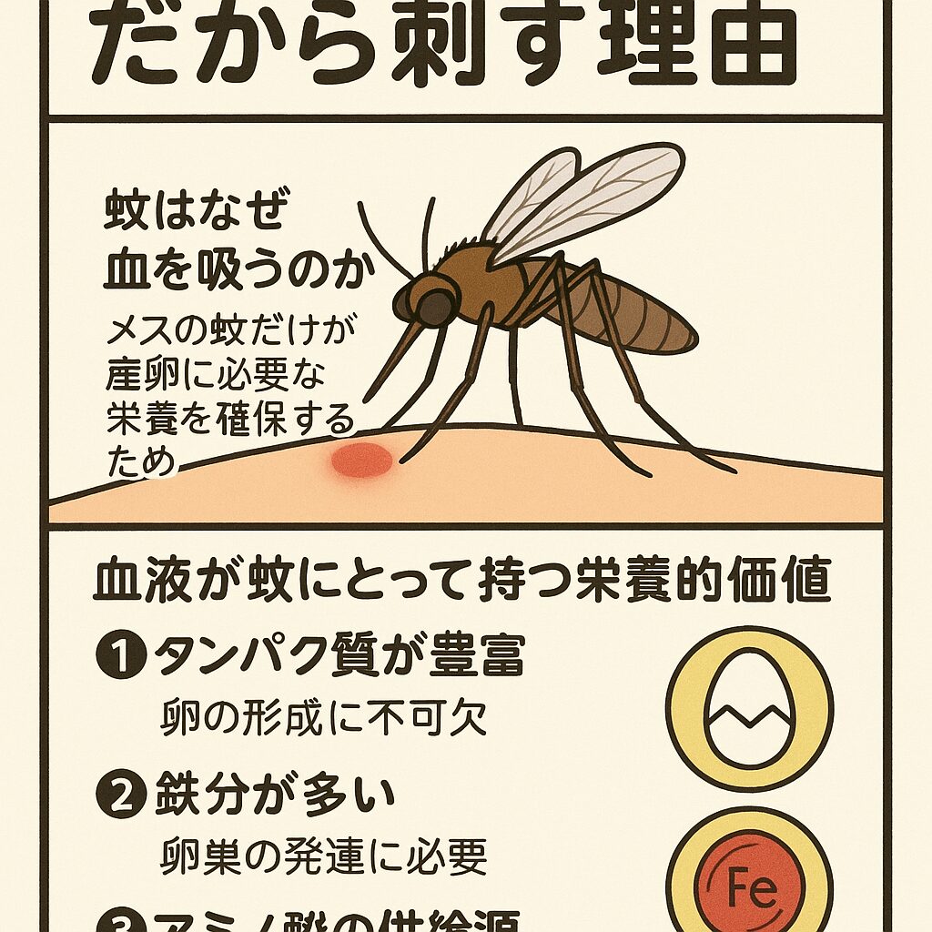 血は蚊の重要な栄養分──だから蚊は人を刺す理由。釣太郎
