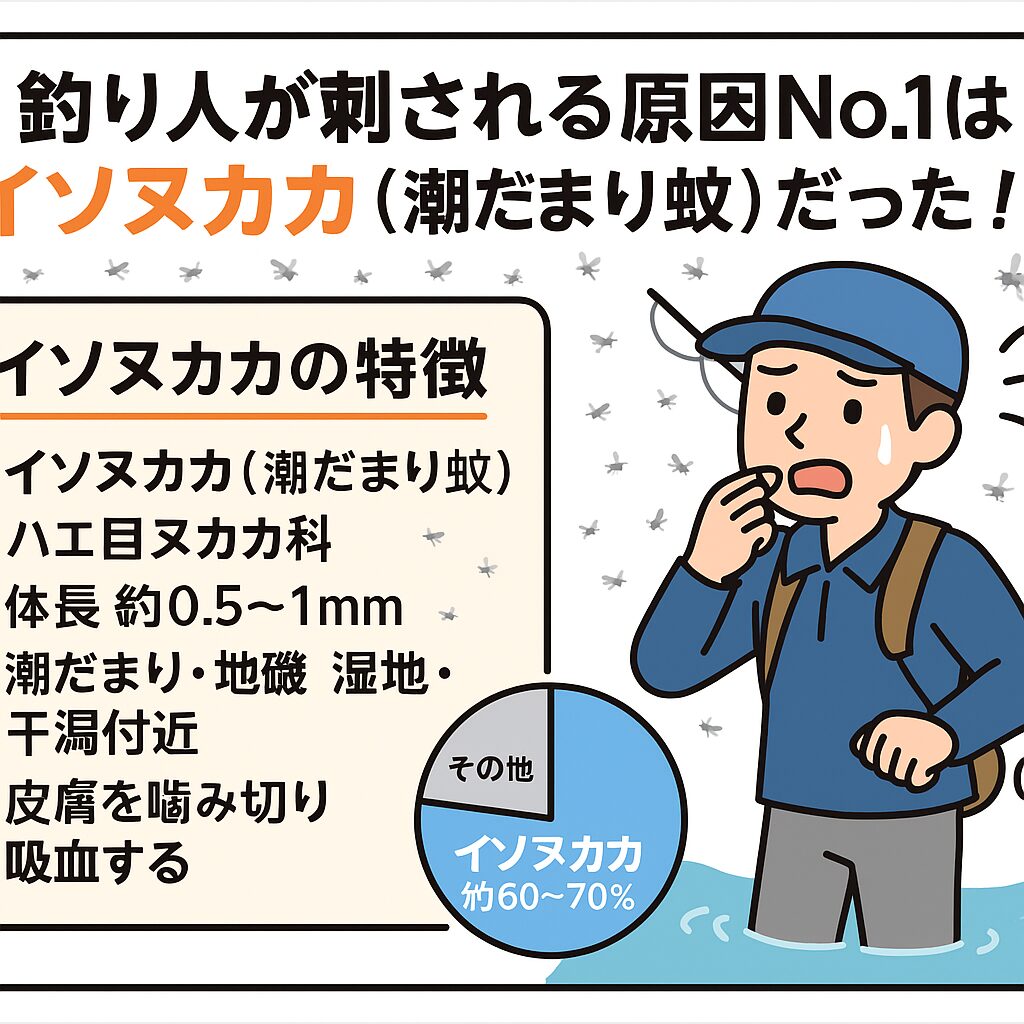 釣り人が刺される原因No.1は「イソヌカカ（潮だまり蚊）」だった！釣太郎