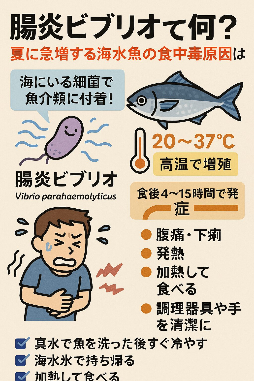 腸炎ビブリオって何？ 夏に急増する海水魚の食中毒原因とは｜正しい知識でしっかり対策！釣太郎