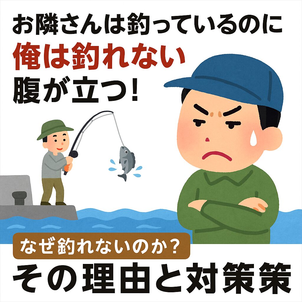 お隣さんは釣っているのに、俺は釣れない。腹が立つ!なんで?釣太郎
