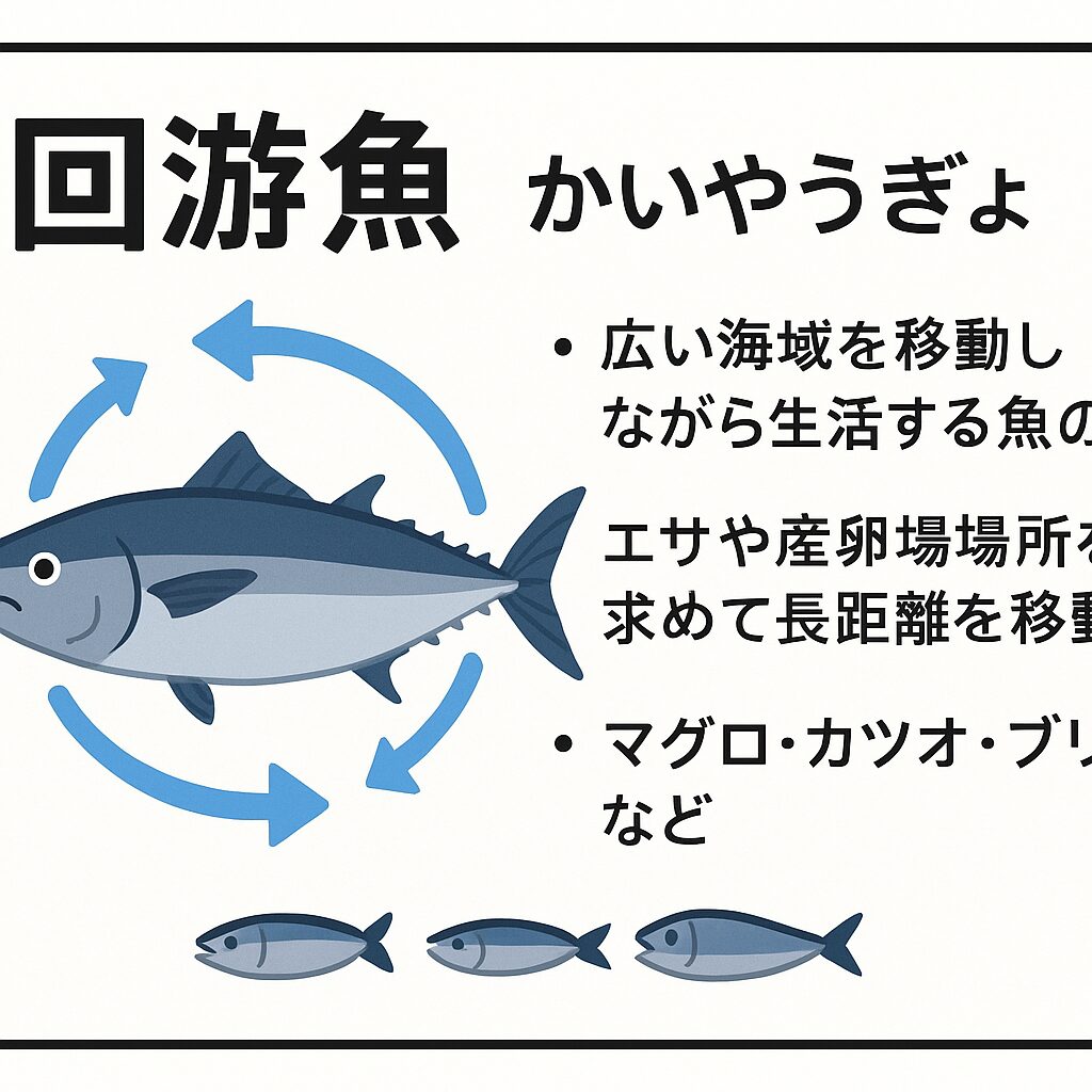 回遊魚＝広い海域を移動しながら生活する魚の総称です。釣太郎
