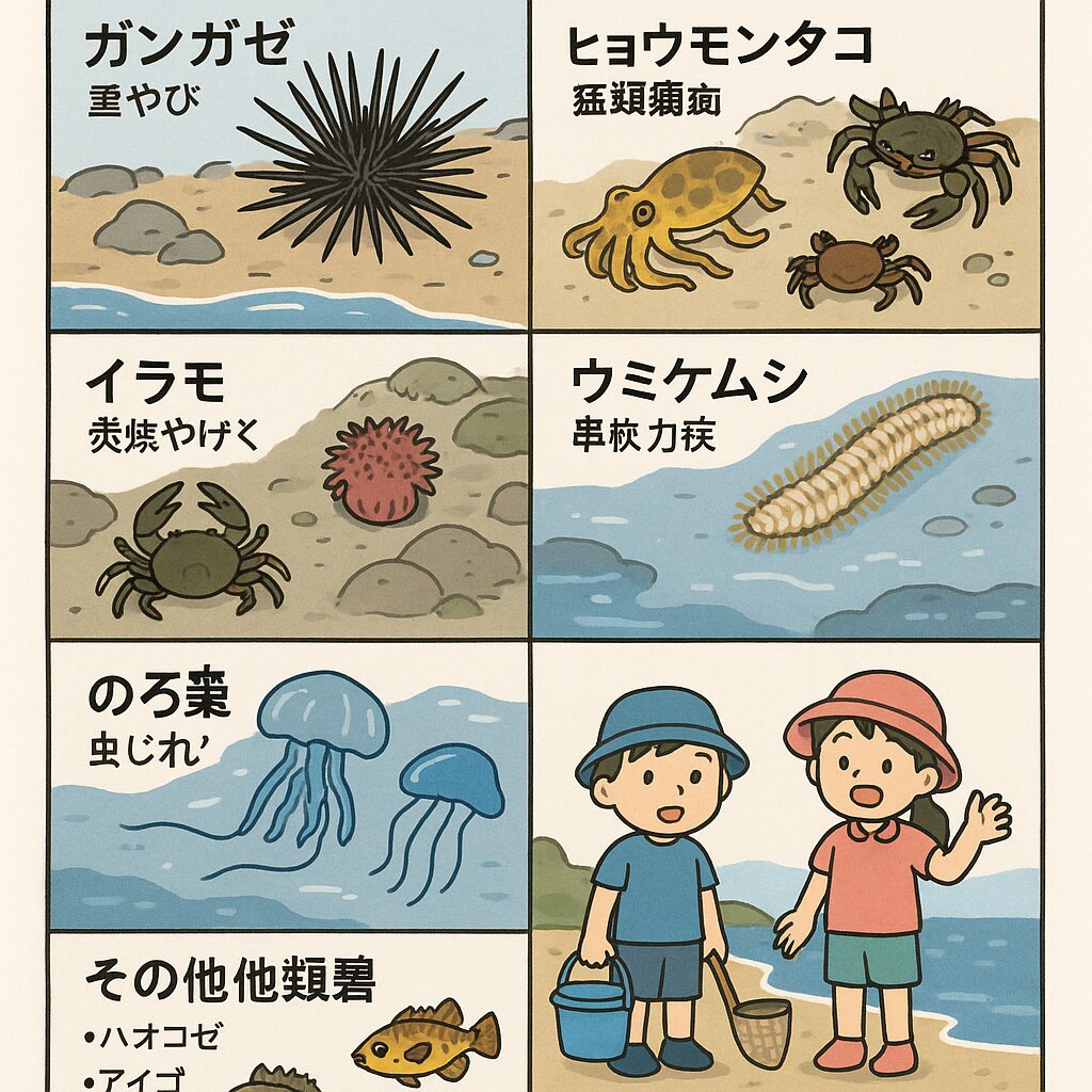 磯遊び・潮干狩りは自然とふれあう貴重な体験ですが、海辺にも小さな危険が潜んでいます。釣太郎