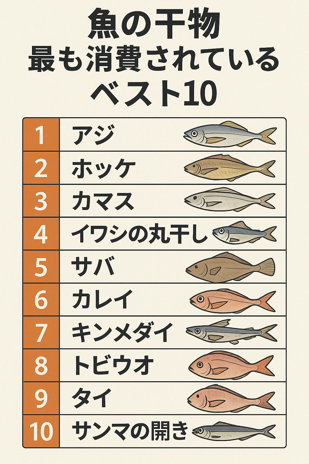 【最新版】魚の干物で最も食べられている人気ベスト10！全国でよく売れる定番干物とは？【干物初心者にもおすすめ】釣太郎