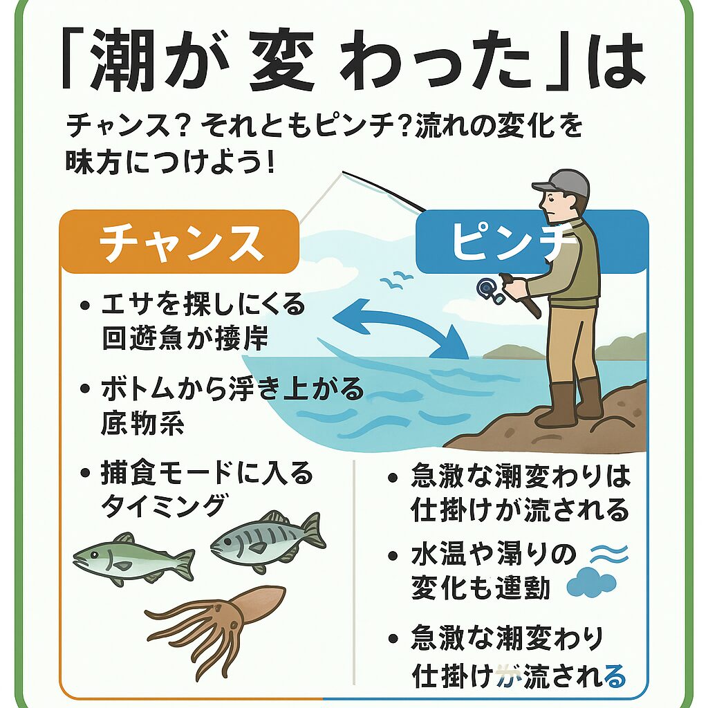 【釣り人必見】「潮が変わった」はチャンス?それともピンチ?流れの変化を味方につけよう!釣太郎