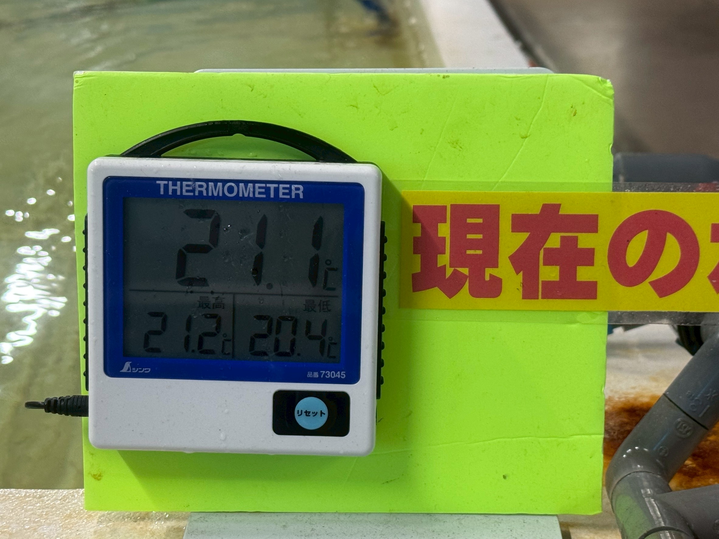 和歌山みなべ町堺漁港周辺の海水温度は２１．１℃。６月３日現在。釣太郎