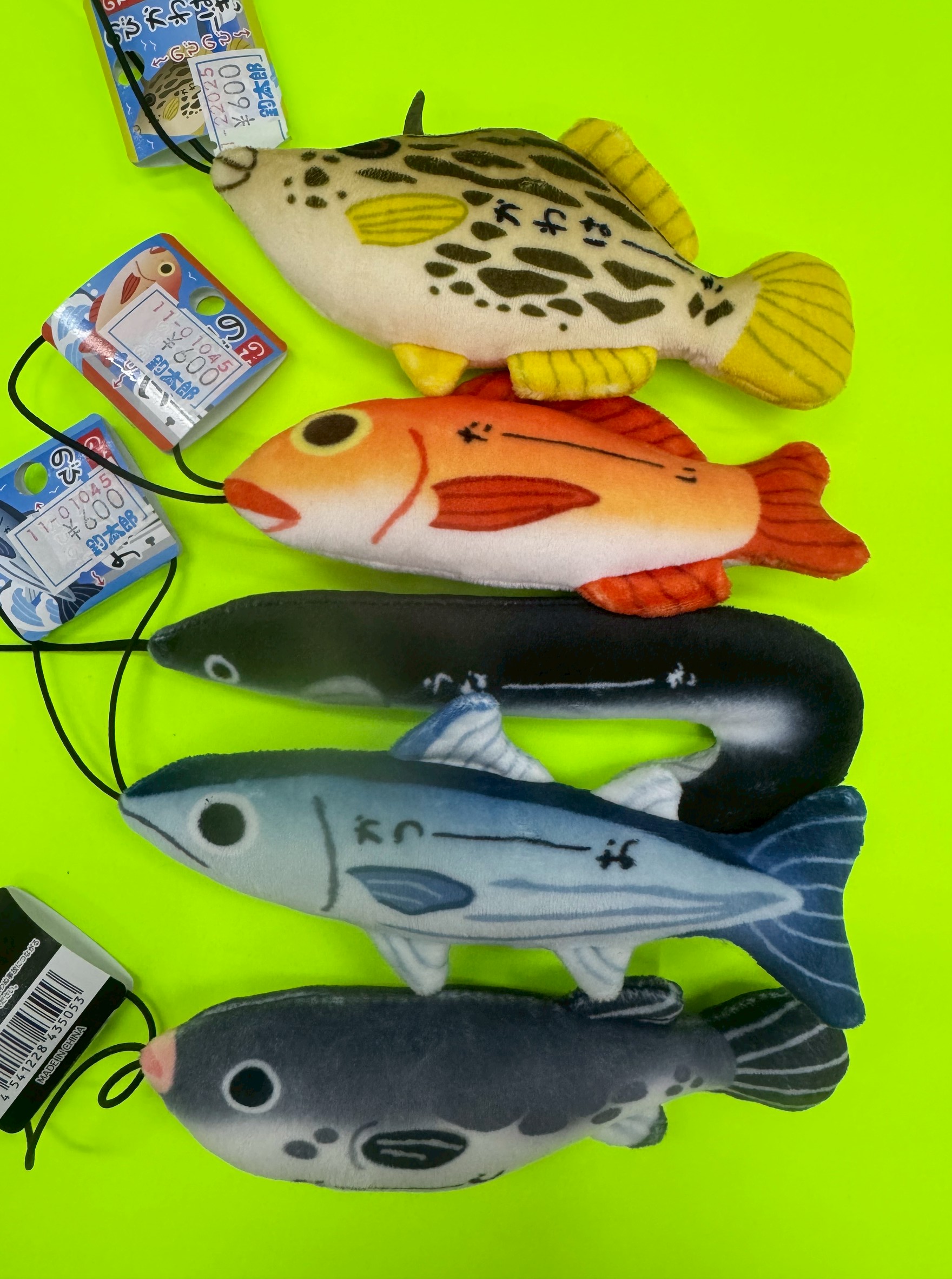 お魚クッションキーホルダー。不思議なほど売れています。釣太郎