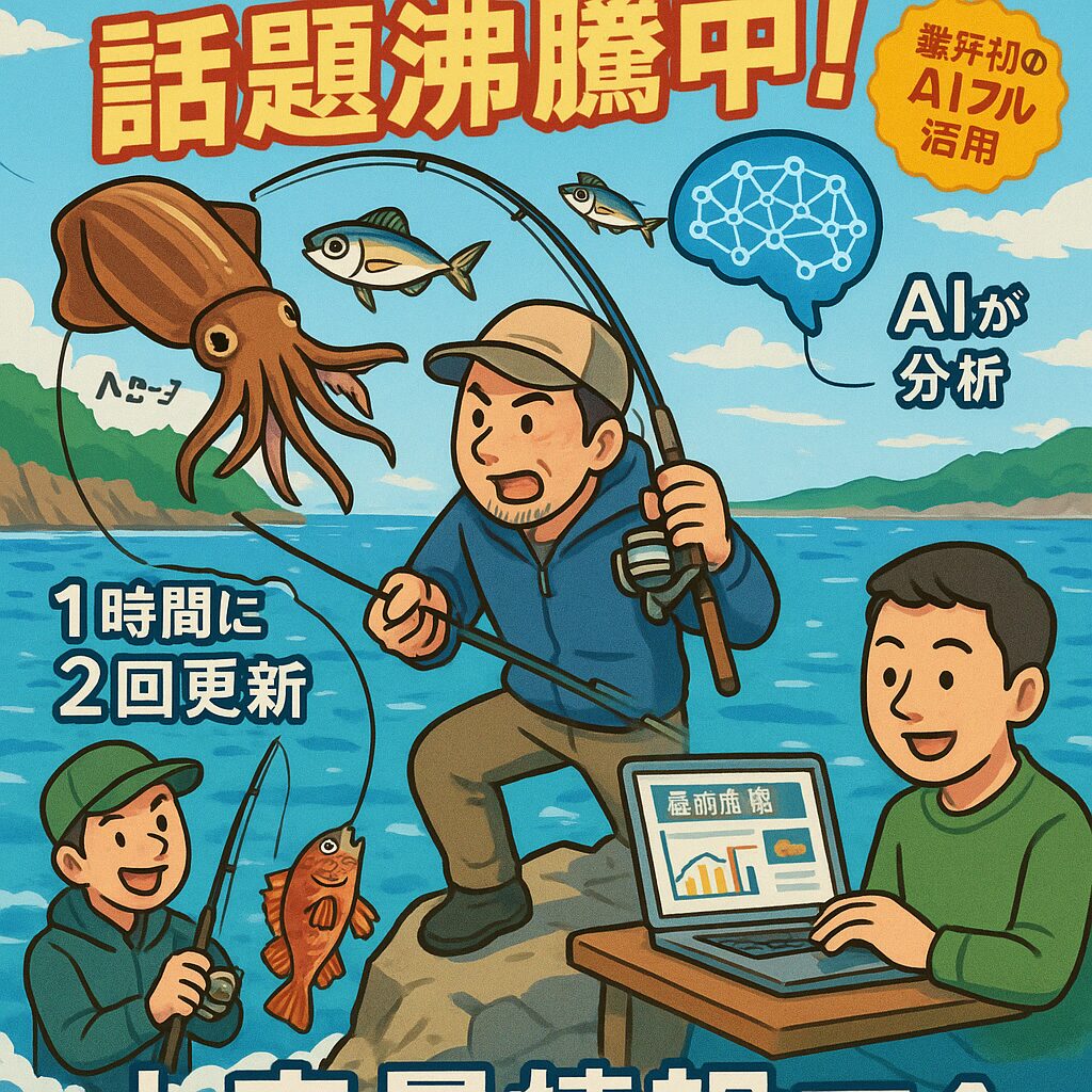 毎日何度も釣太郎ブログを見ている人が多いのは、更新頻度が圧倒的に高いから。1時間に2回ほど更新されている釣り業界唯一の大容量情報は釣太郎ブログだけ。しかもAIフル活用したのも業界初。今話題沸騰中の釣太郎ブログ。