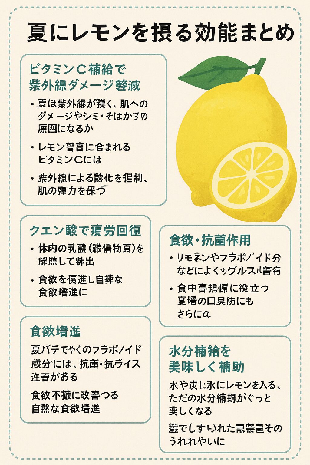 🍋夏にレモンを摂る効能まとめ(科学的根拠付き)釣太郎
