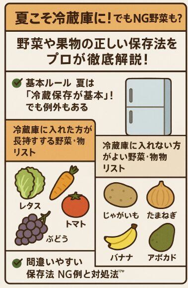 夏こそ冷蔵庫に！でもNG野菜も？ 野菜や果物の正しい保存法をプロが徹底解説！釣太郎