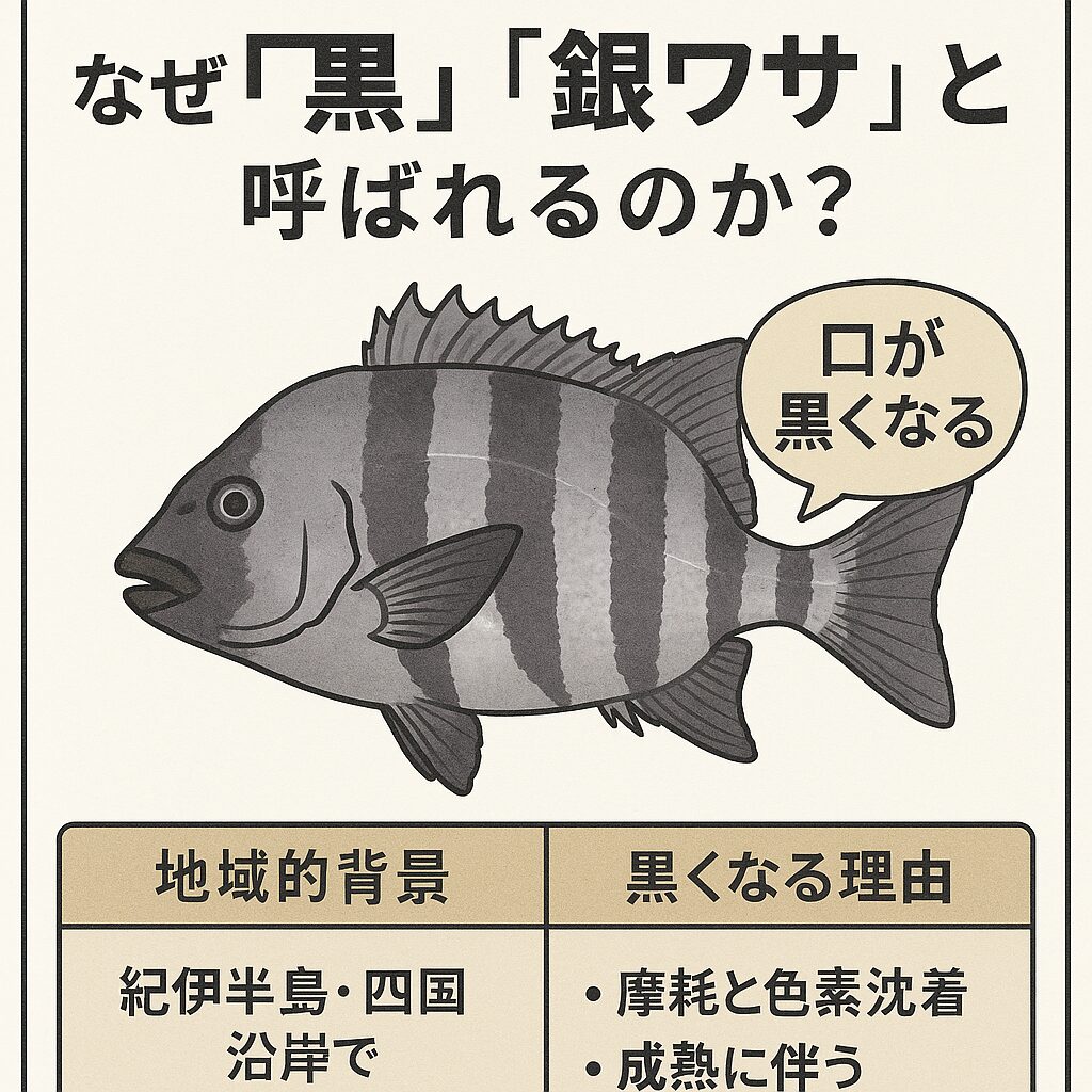 「口黒」「銀ワサ」は釣り人のロマンの象徴
底物釣りの魅力は、魚との知恵比べとファイトの強烈さにあります。
その中でも「口黒」や「銀ワサ」と呼ばれるクラスの石鯛を手にした瞬間は、釣り人にとって一生の宝物。釣太郎