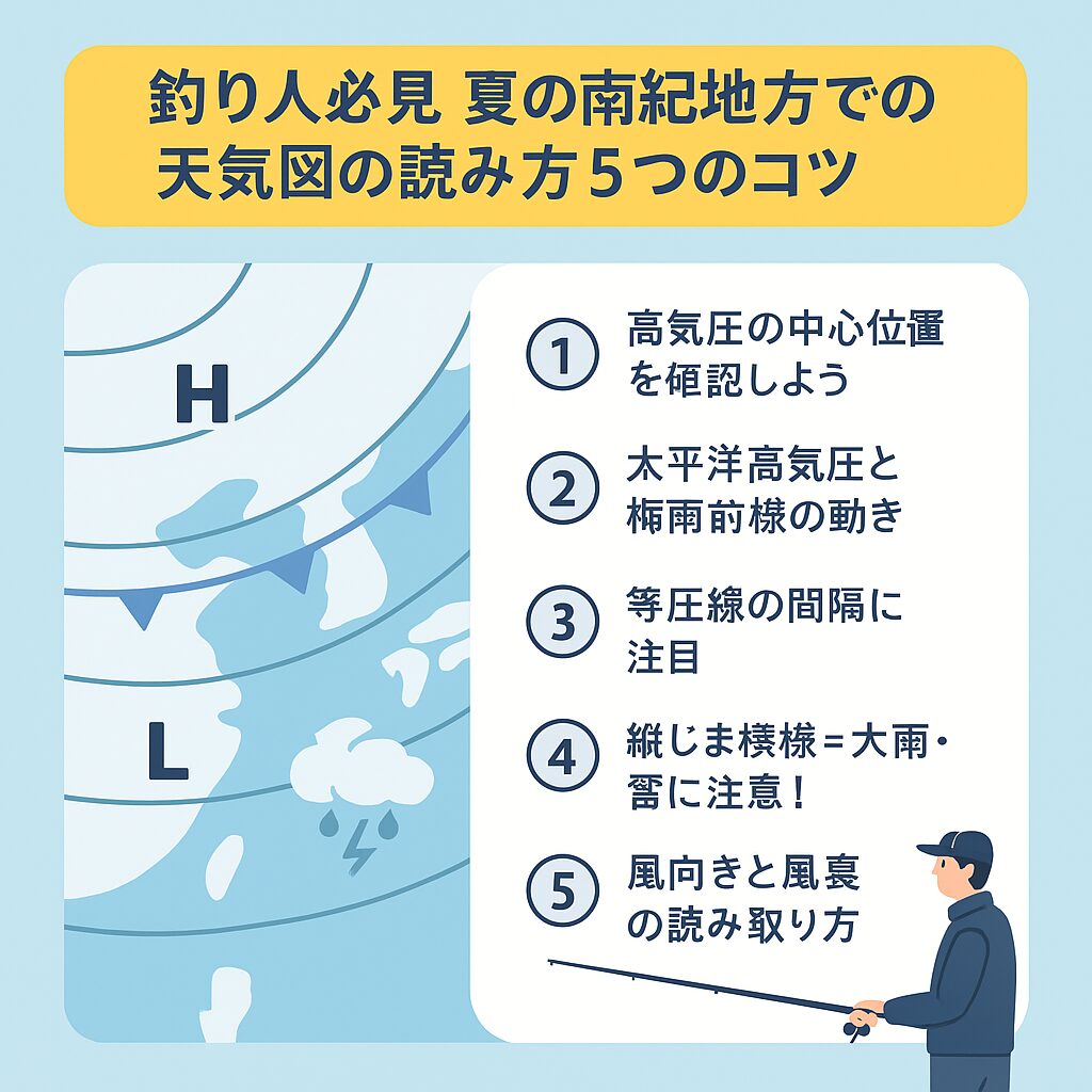 夏の南紀地方での天気図の読み方5つのコツ。釣太郎