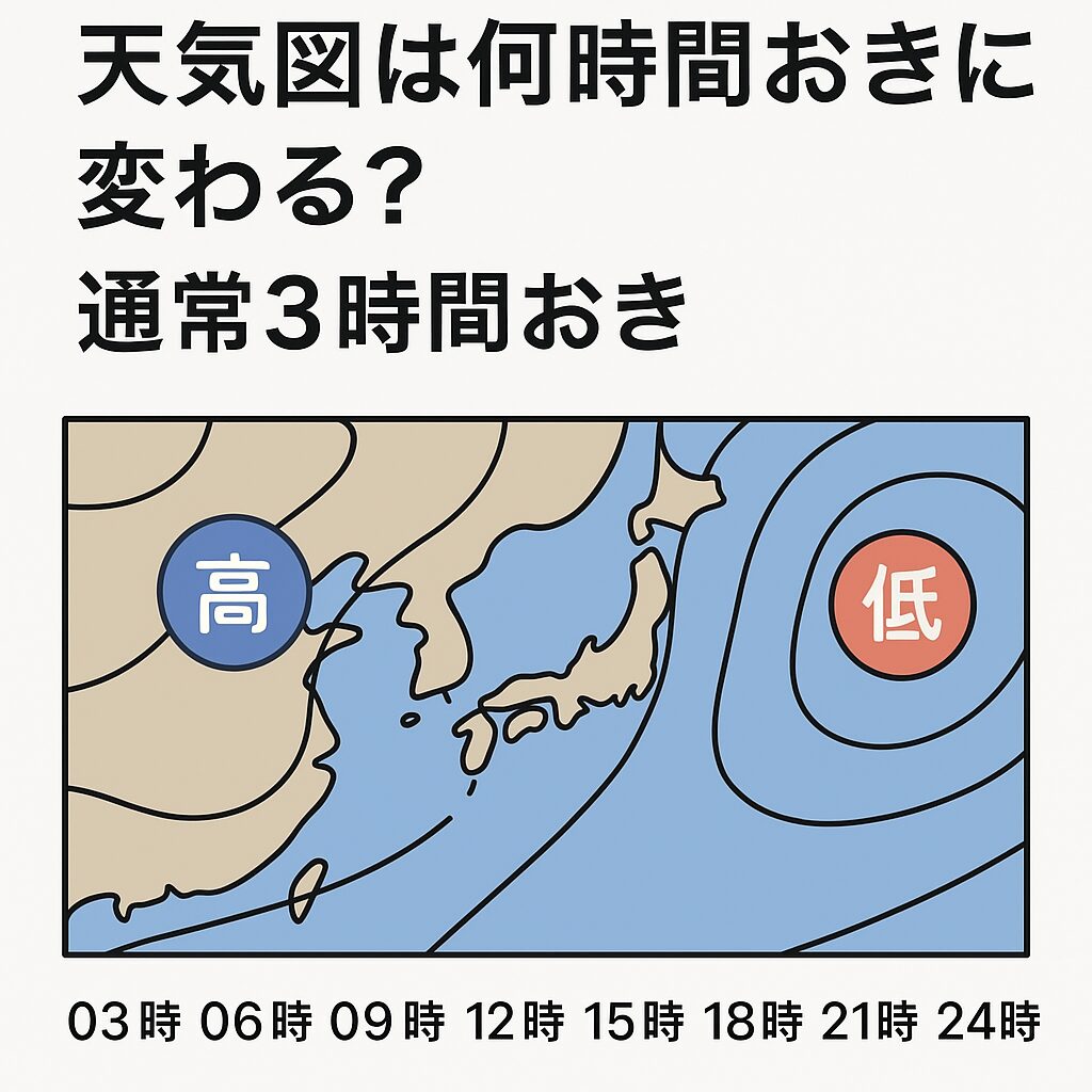 地上天気図の更新タイミング（日本時間） 03時・06時・09時・12時・15時・18時・21時・24時。→ 計 1日8回更新されます。釣太郎