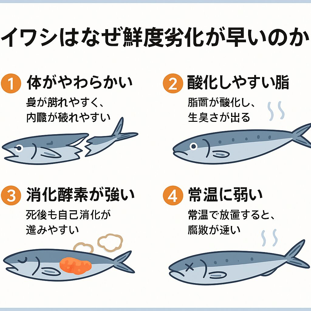 【要注意】イワシはなぜ鮮度劣化が早いのか?その理由を科学的に徹底解説!釣太郎