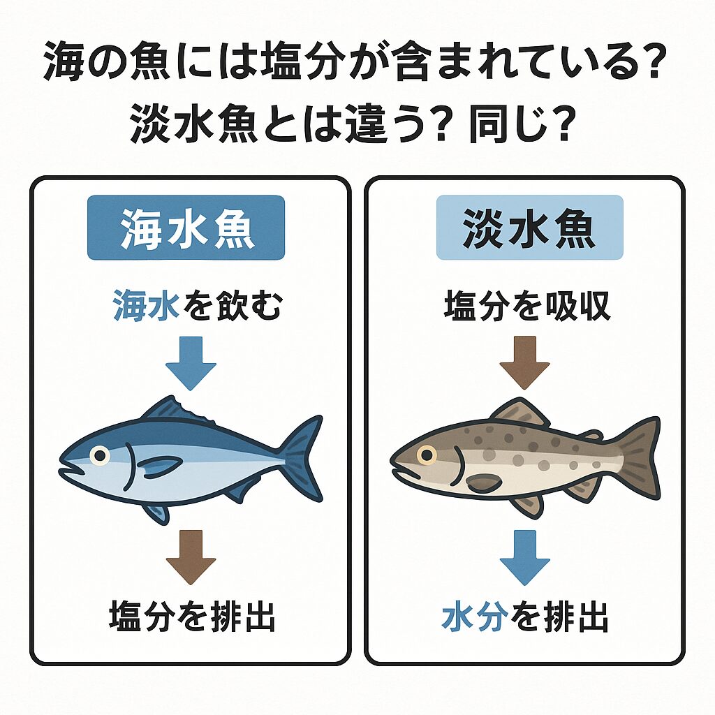 海の魚には塩分が含まれている？淡水魚とは違うの？同じなの？魚に含まれる塩分の真実。釣太郎