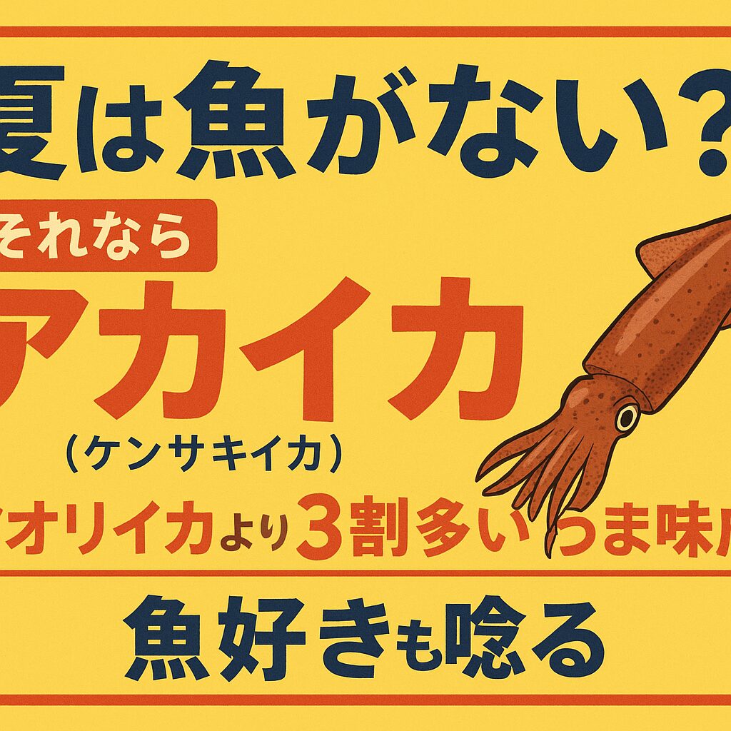 ケンサキイイカ（アカイカ）は、アオリイカよりも3割以上うま味が多く含まれているという事実。釣太郎
