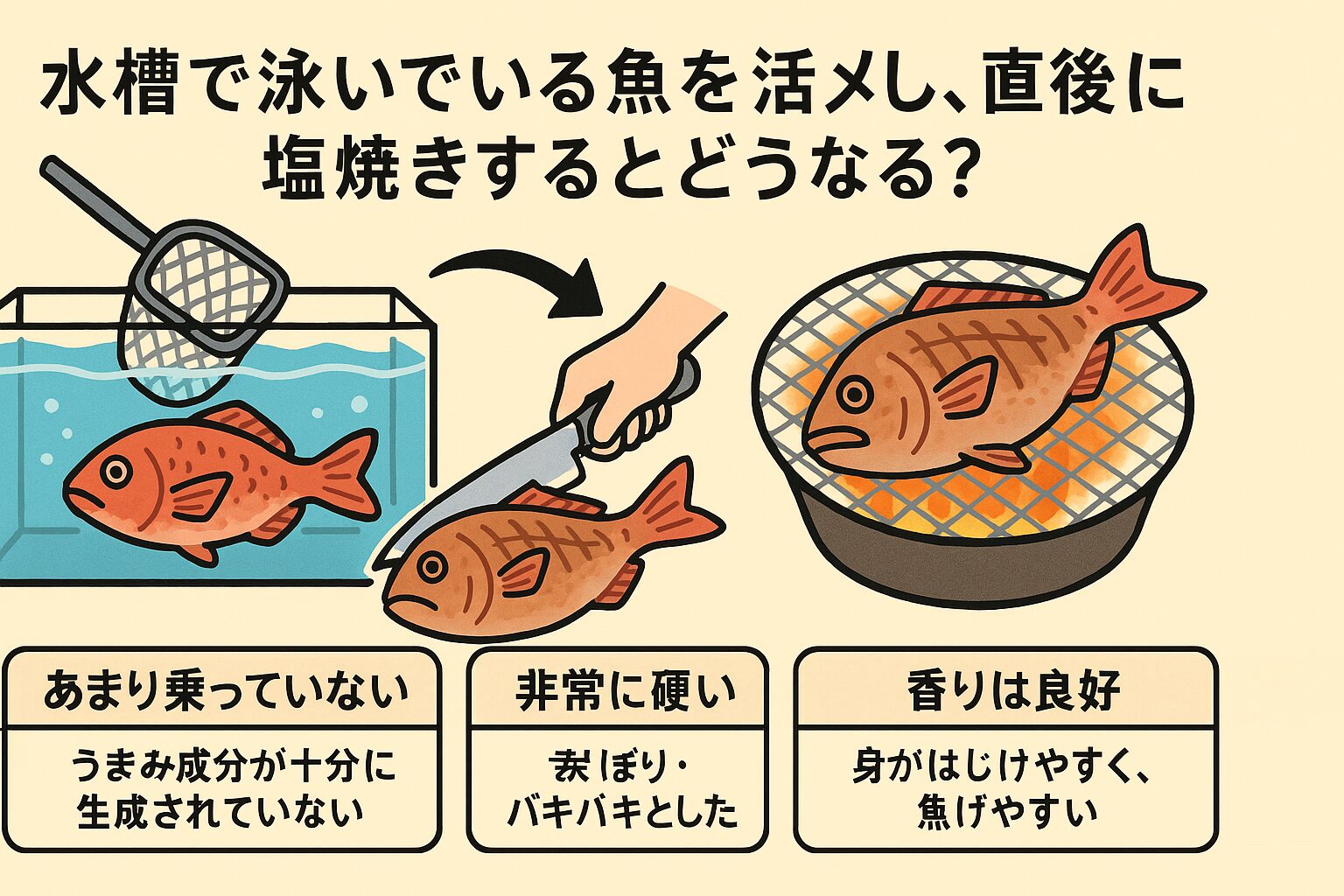 活〆直後の魚は「最高鮮度」だが「最高の味」ではない！釣太郎