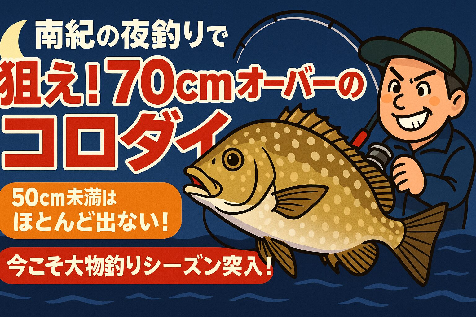 【南紀の夜釣りで70cmオーバーのコロダイを狙え！】50cm未満はほとんど出ない！今こそ大物釣りシーズン突入！釣太郎